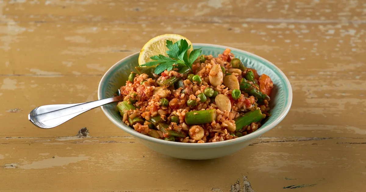 Koolhydraatarme paella de verduras
