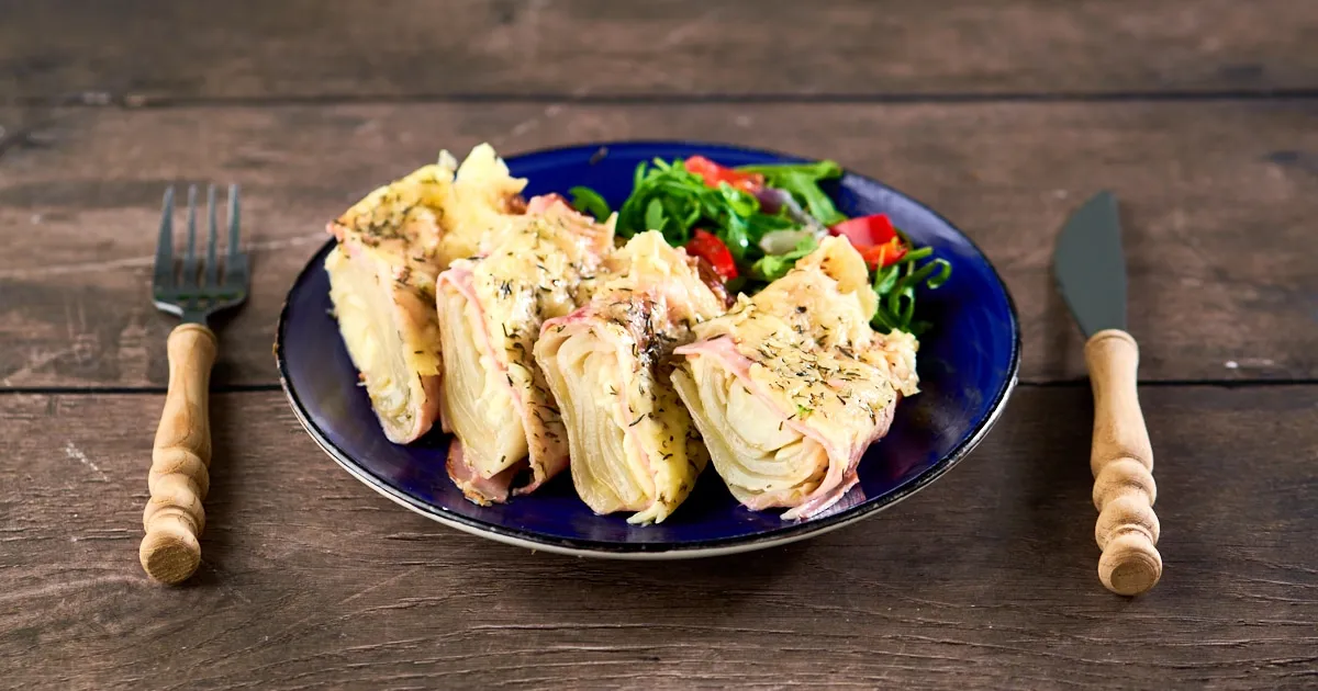 Witlof met ham en kaas uit de oven