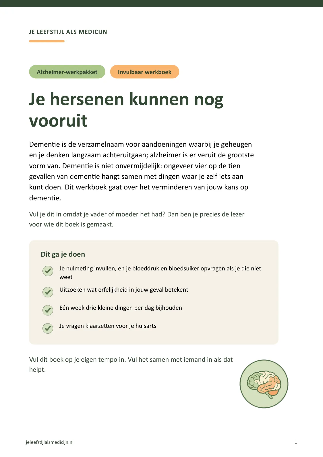 Voorpagina van Werkboek alzheimer en dementie