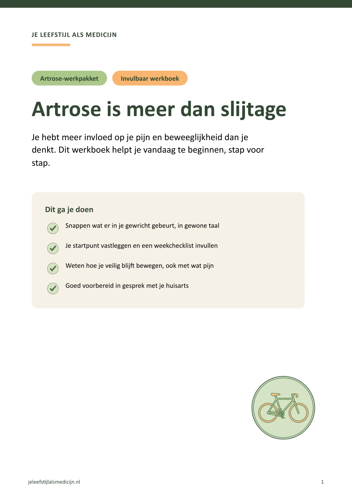 Voorpagina van Werkboek artrose: Artrose is meer dan slijtage