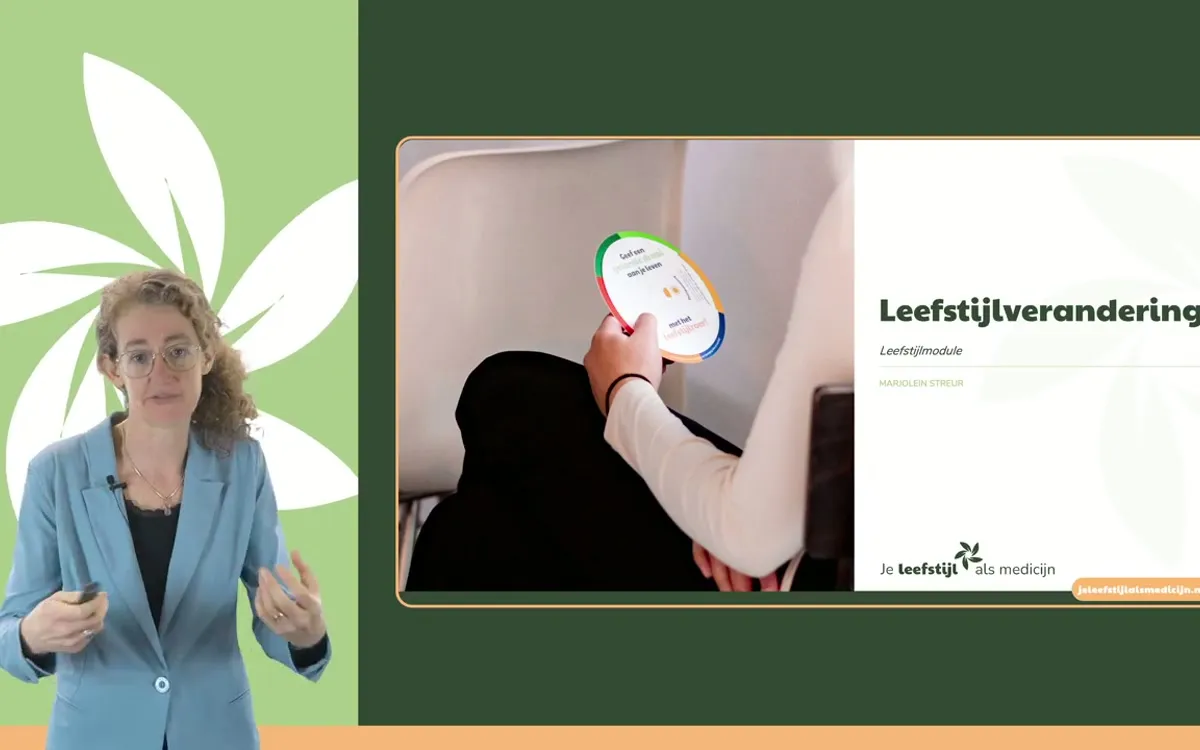 Marjolein Streur-Kranenburg bij de titelslide Leefstijlverandering