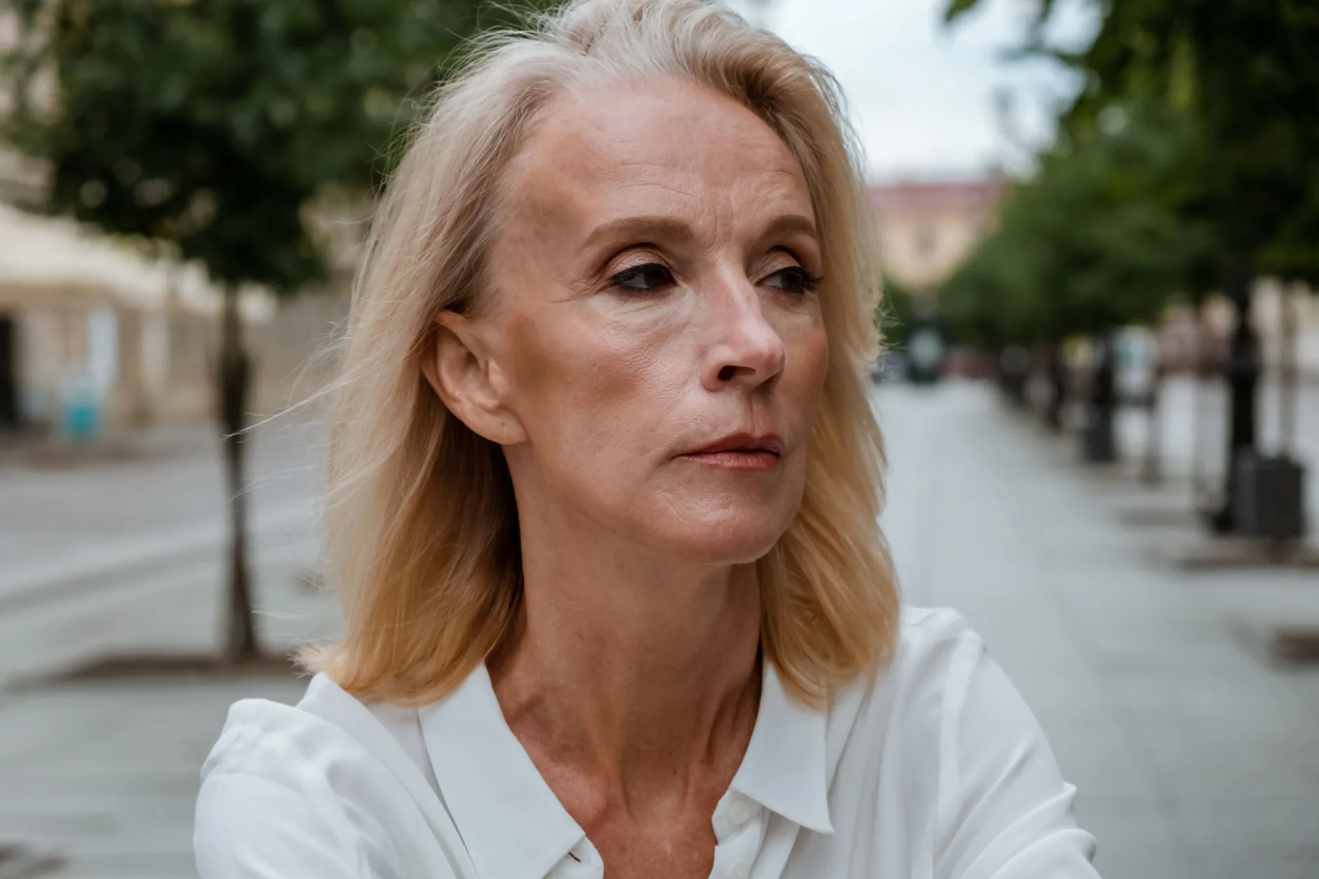 Vrouw kijkt nadenkend voor zich uit: leefstijl bij schildklierkanker