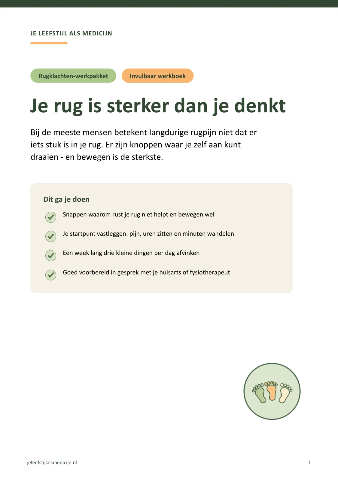 Voorpagina van Werkboek rugklachten