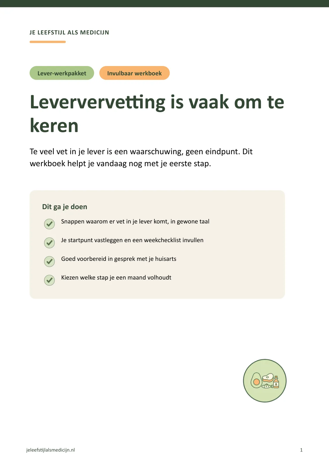 Voorpagina van Werkboek leververvetting