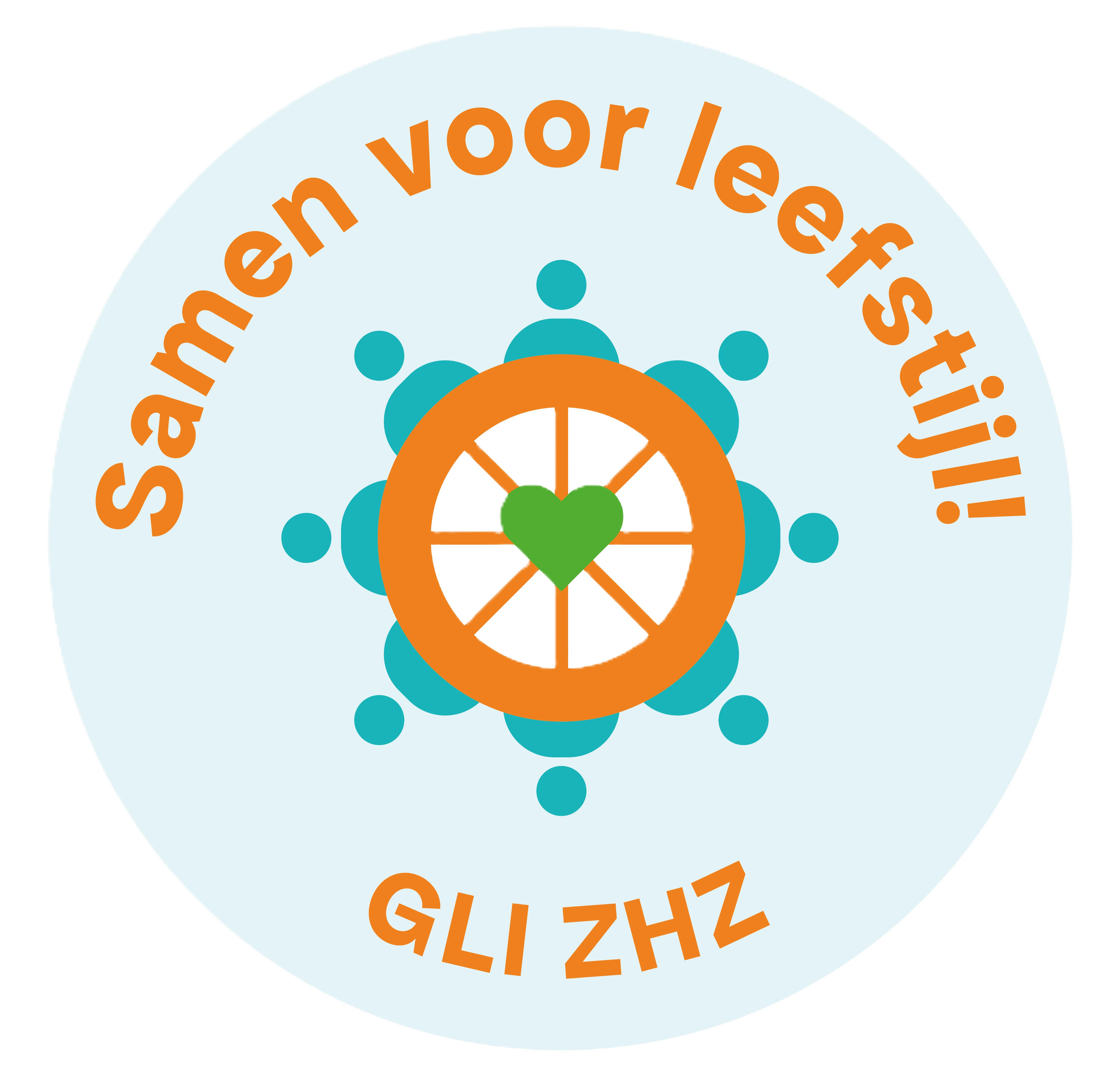 Logo GLI ZHZ, Samen voor leefstijl! De gecombineerde leefstijlinterventie in Zuid-Holland Zuid