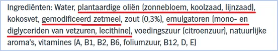 Ingrediënten margarine