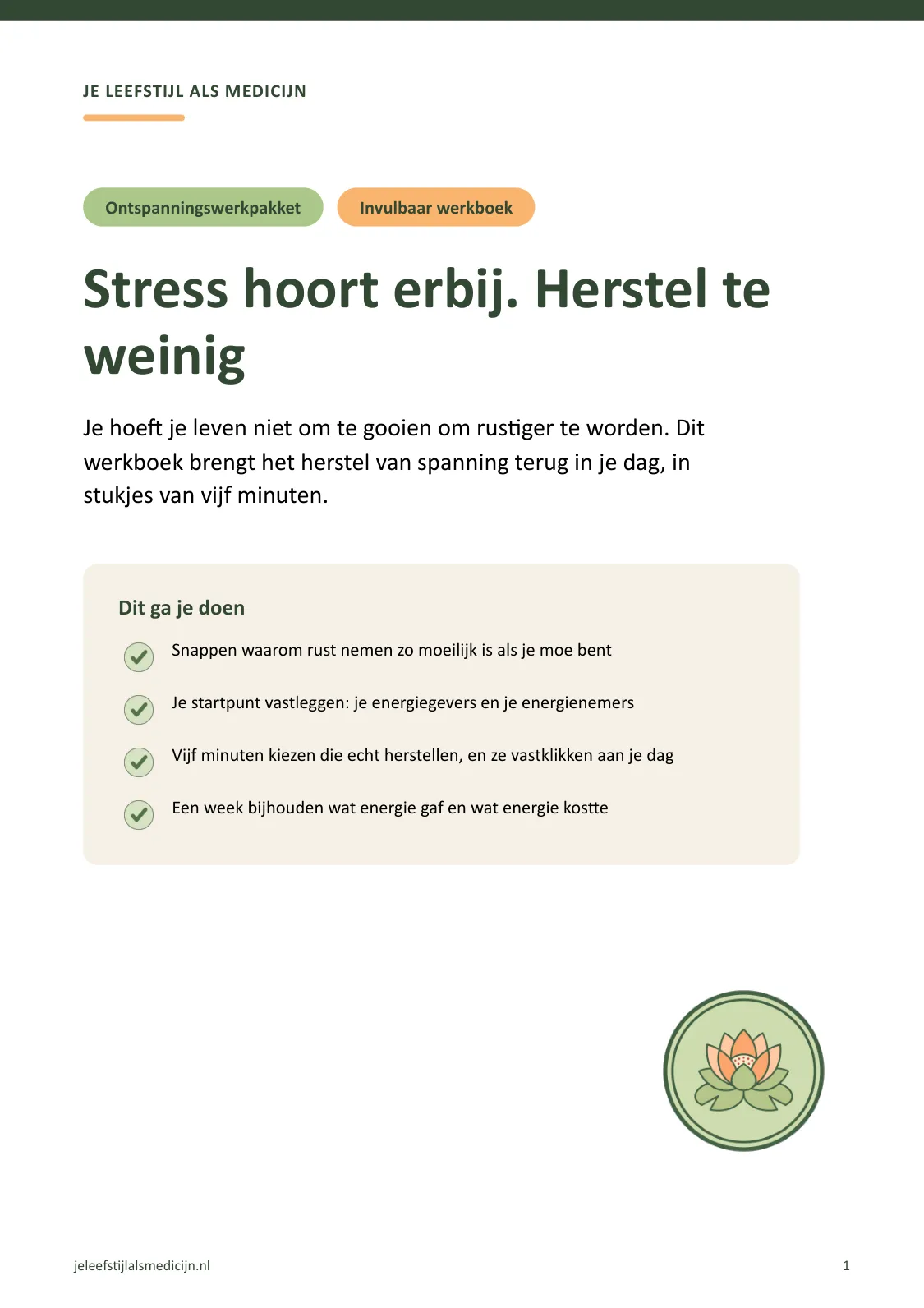 Voorpagina van Werkboek ontspanning