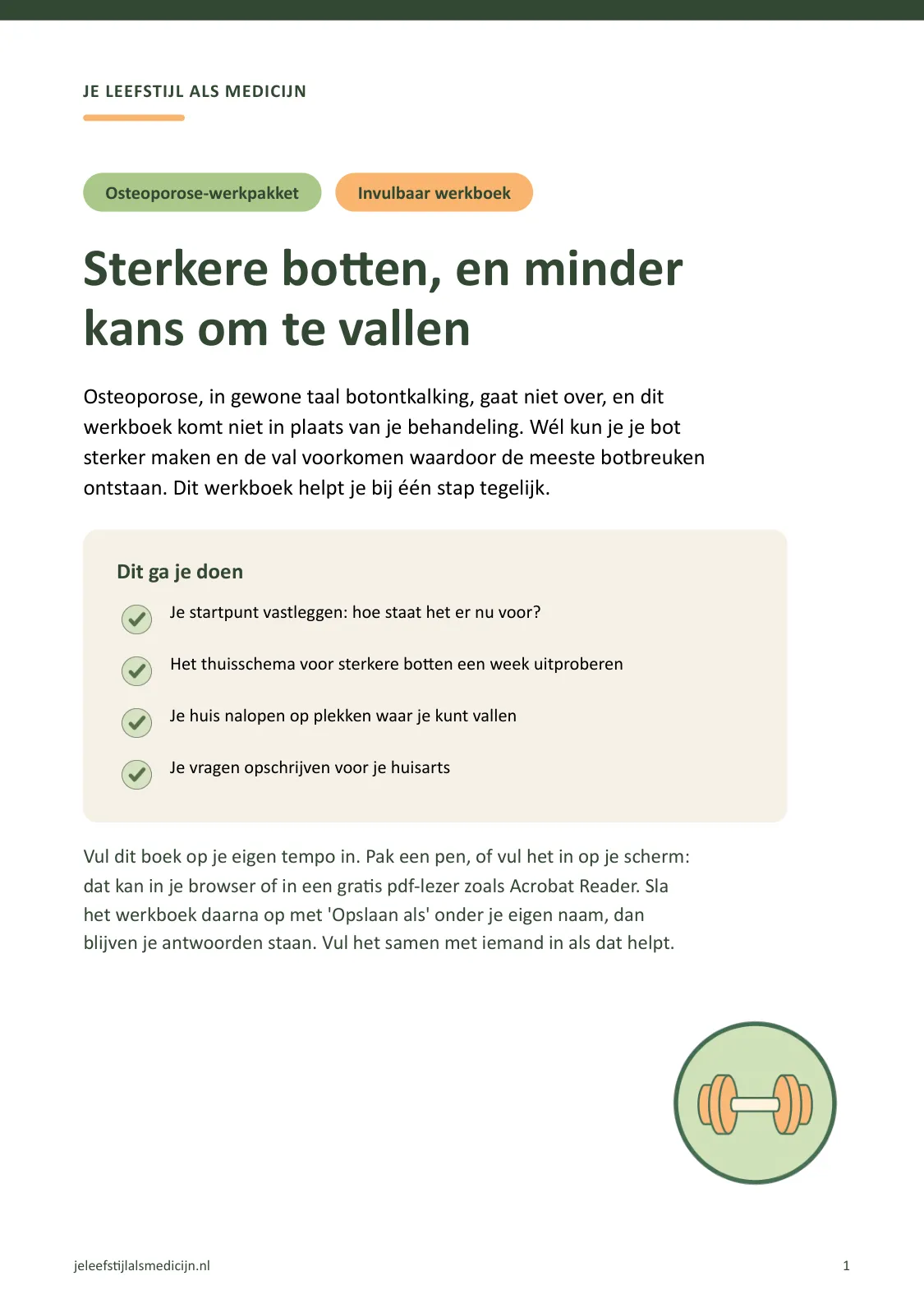 Voorpagina van Werkboek osteoporose