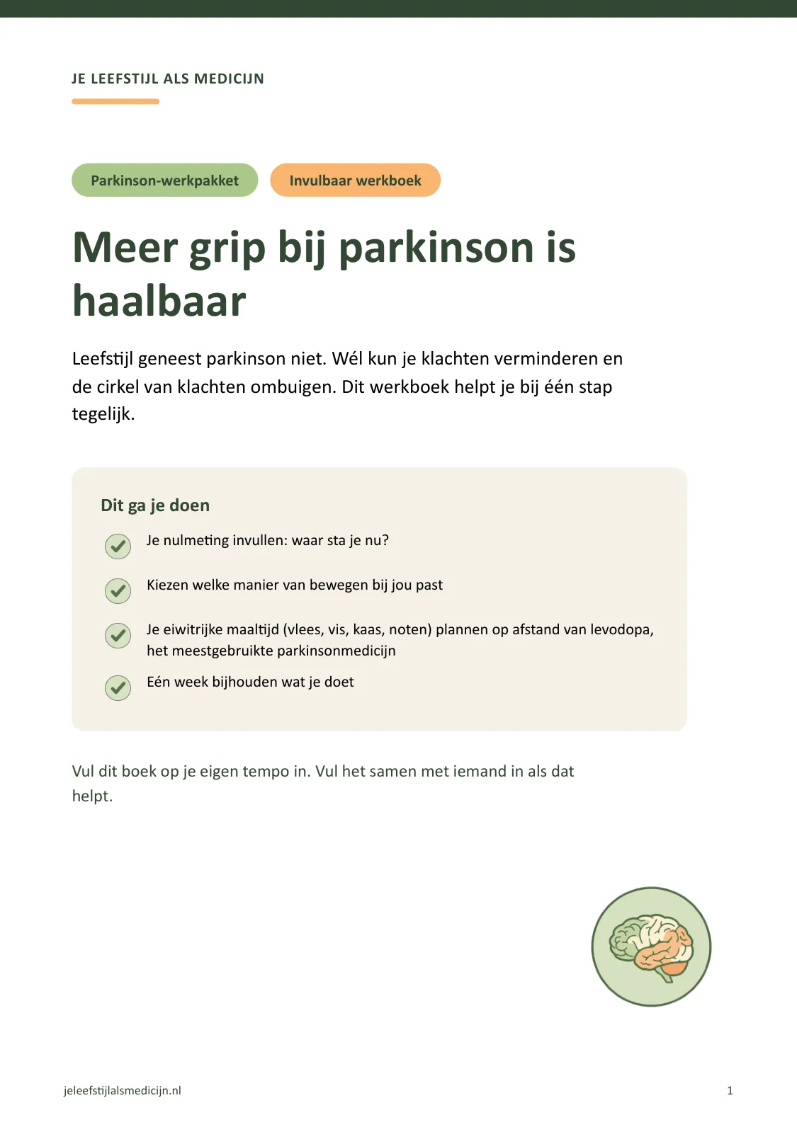 Voorpagina van Werkboek parkinson