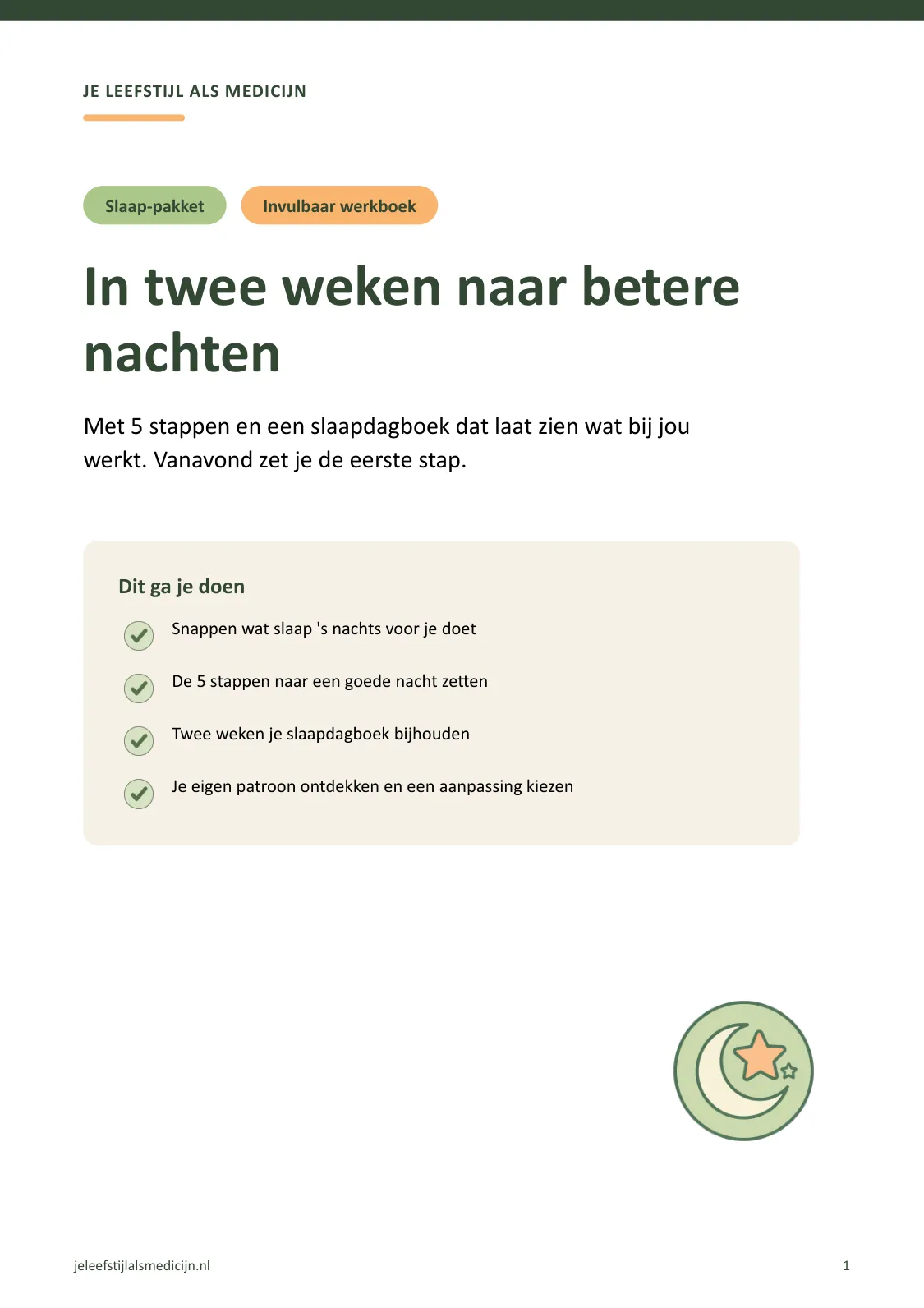 Voorpagina van Werkboek slaap