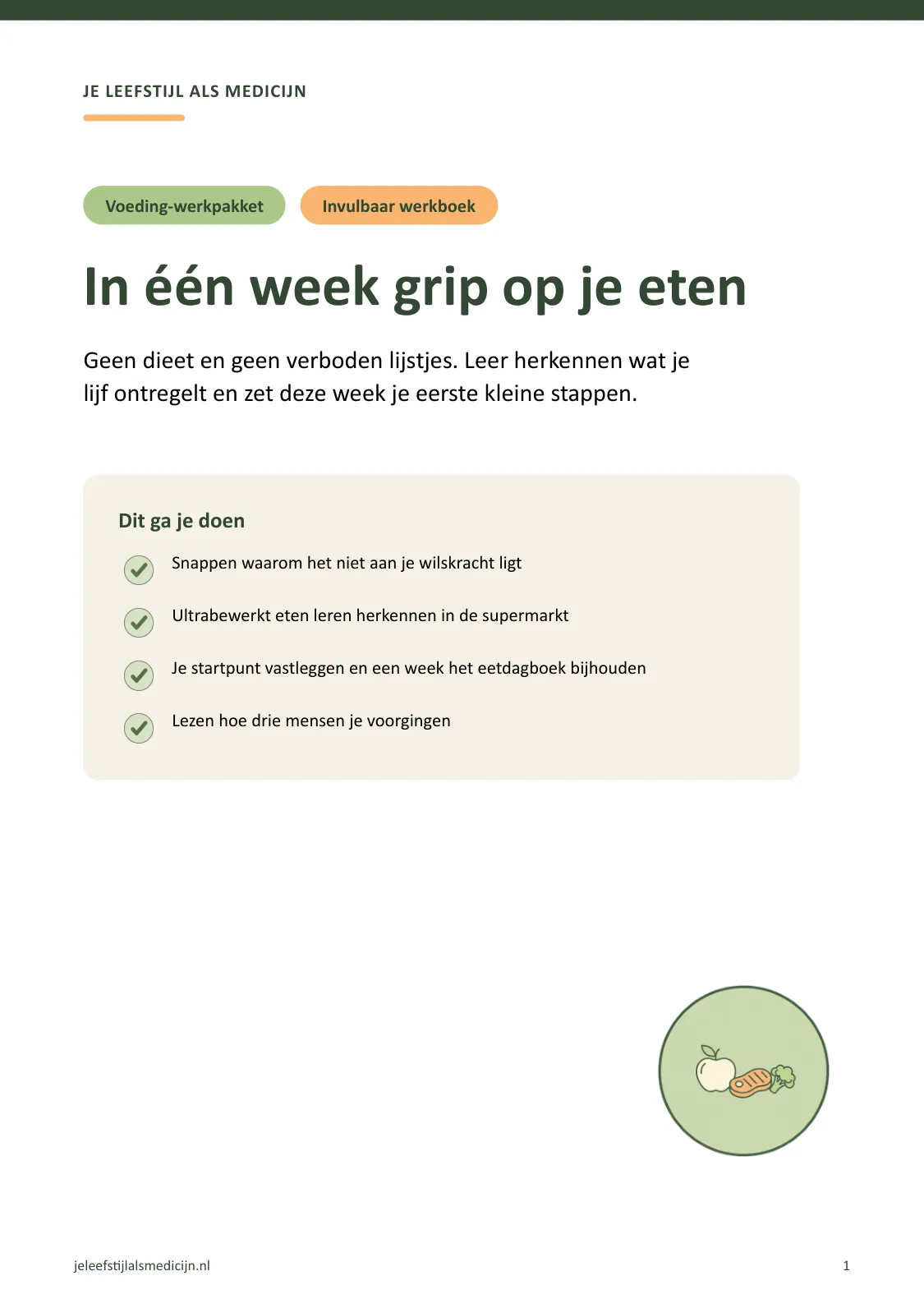 Voorpagina van Werkboek voeding